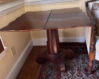 Victorian Mantel Clock and Pedestal Table