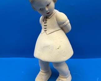 Vintage Chalkware Figural Collection - Boy and Girl Figurines with Wall Plaque