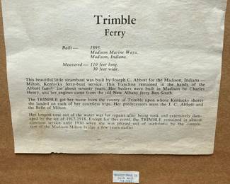 Franklin B. J. 'Frank' Bivins Pencil Sketch of Steamboat Trimble