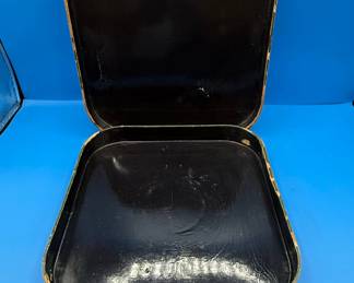 Vintage Hand-Painted Toleware Jewelry Box