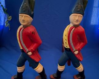 Pair of Cast Iron Hessian Soldier Andirons