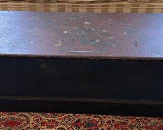 Antique Folk Art Painted Dowry Chest