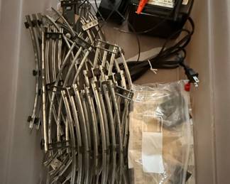 Lionel O-Gauge Model Train Track and Transformer Lot with Two 1033 Transformers