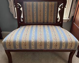 Victorian Eastlake Carved Walnut Slipper Chair