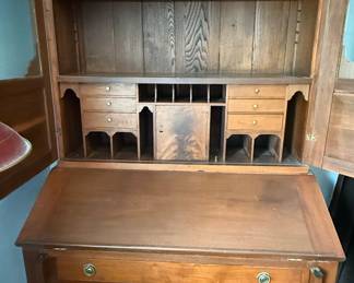 American Federal Style Secretary Desk and Hutch