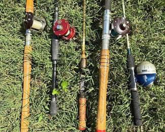 Vintage Fishing Rod and Reel Assortment with Penn Reels