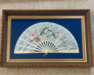 Framed Vintage Decorative Hand Fans