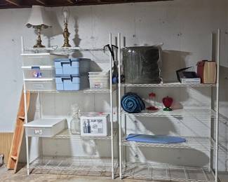 White wire storage shelving