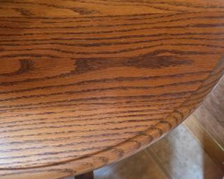 Round Oak Pedestal Side Table