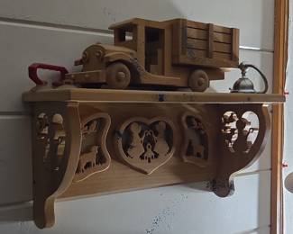 Folk Art Heart Scene Shelf