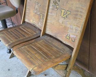 Double Folding Theater Seats with Stenciled Letters