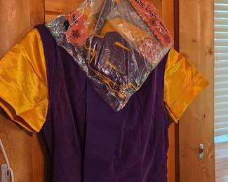Vintage Schoolcraft Purple Gold Cheerleader Dress