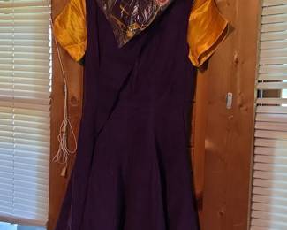 Vintage Schoolcraft Purple Gold Cheerleader Dress