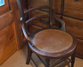 Antique Victorian Ladder Back Cane Seat Chair