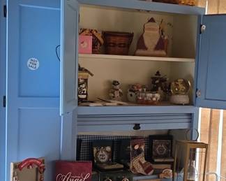 Assortment of decor-Blue Cabinet not for sale