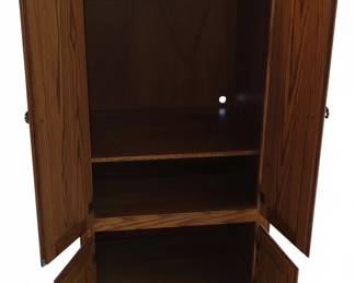 Oak Media Storage Cabinet