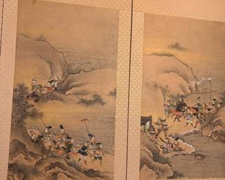 Japanese folding screen the tale of HEIKE