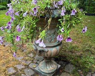 PAIR OF BRONZE URNS