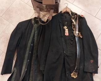 Knights of Columbus overcoat, B-29 engine manual