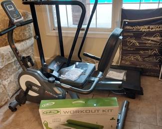 Keppi fitness bike, Pinty fitness treadmill, intec workout kit