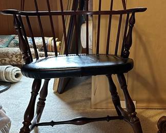 Vintage Federick Duckloe Sack Back Windsor Armchair, Maker shows on bottom of chair