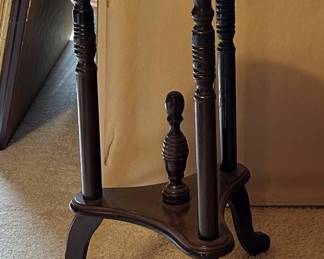 American French Country Marble Top Table, 27.5"T, 14" W