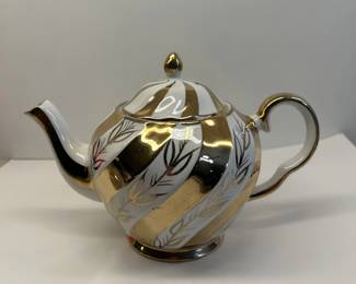 Price Kensington Porcelain Ivory and Gold Teapot