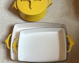 Dansk Kobenstyle Vibrant Yellow Enamelware Set