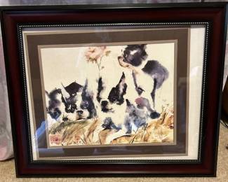 Boston Terrier Watercolor Print, signed