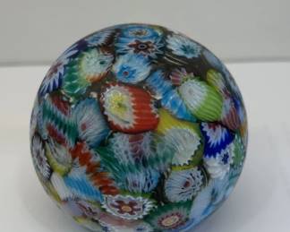 Murano Millefiori Art Glass Paperweight