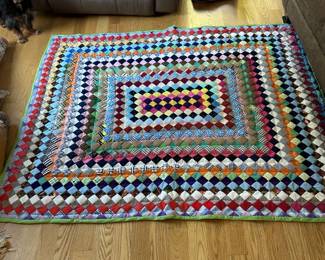 Hand Made "The World Quilt" 5"9" x 4'10"