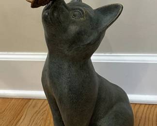 Cat and Butterfly, Aluminum Statue
