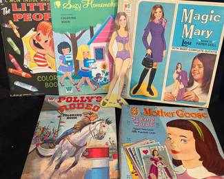 Vintage paper doll & coloring books