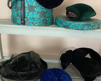 Vintage hat carrier & vintage hats