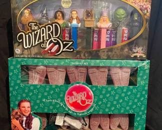 PEZ Wizard of Oz 70th Anniversary Collector's Series Limited Edition set of 8 dispensers + ruby slipper twinkle lights