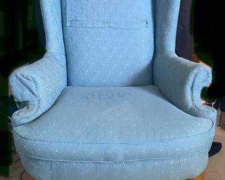 Blue upholstered chair