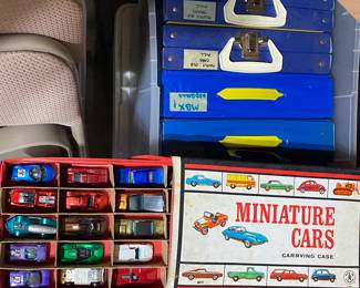 vintage 1966 Mattel Miniature Cars & Carrying Cases, including (Model #5015).
