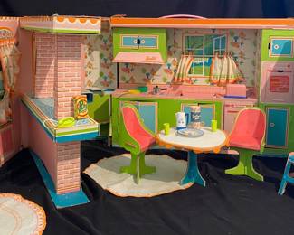 1964 vintage Mattel Barbie Dream Kitchen-Dinette, a classic playset constructed from fold-out cardboard
