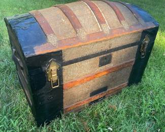 Antique camel-back trunk