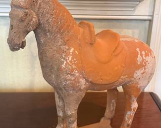 T'ang Dynasty Burial Figurine of Horse Repaired Legs and Base