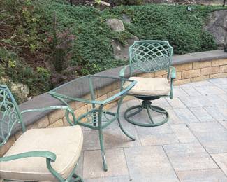 Cast aluminum paper and chair