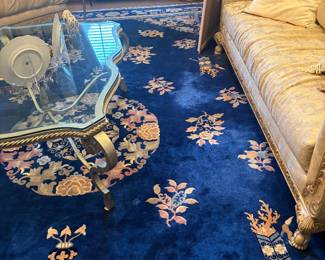 Glass and metal coffee table