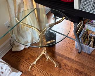 Hollywood Regency guilt metal branch table