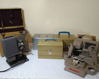 Lot 46: 8mm projector, splicer and reels