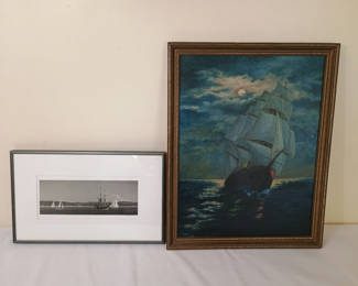 Lot 21: Maritime framed art