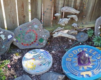 Lot 92: Four Mosaic pavers, art