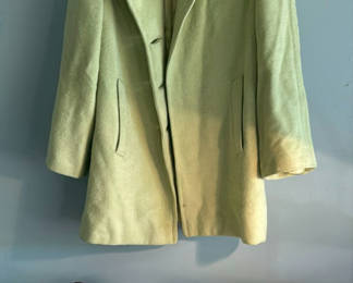 Lot 59: Hand Made Vintage Clothing And A Light Green Wool Coat