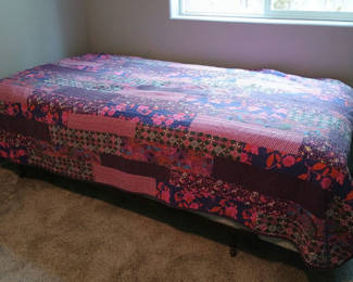 Lot 13: Twin sized beautyrest mattress, box spring, frame and bedding