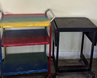 Lot 25: Two Rolling Metal Carts