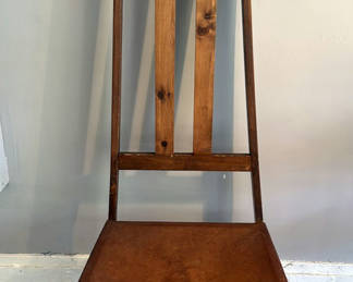 Lot 86: Handmade Vintage Chair of wood and leather